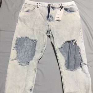 Distressed Light Wash Boyfriend Jeans